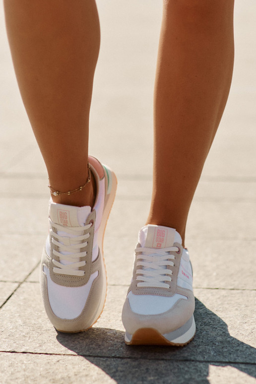 dalla pelle scamosciata Scarpe modello sneakers Femminile Big Star RR274A047 HI-POLY SYSTEM beige-Colore bianco