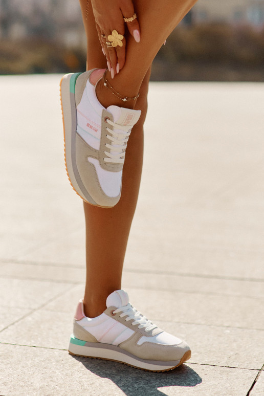 dalla pelle scamosciata Scarpe modello sneakers Femminile Big Star RR274A047 HI-POLY SYSTEM beige-Colore bianco