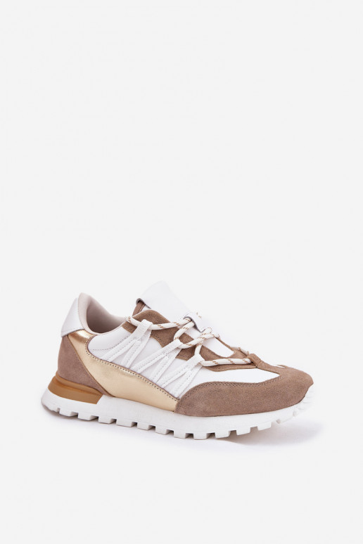Pelle scarpe Scarpe modello sneakers Femminile Artiker 56C1738 beige-colore dorato Pelle scarpe Scarpe modello sneakers Femminile Artiker 56C1738 beige-colore dorato