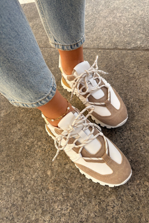 Pelle scarpe Scarpe modello sneakers Femminile Artiker 56C1738 beige-colore dorato Pelle scarpe Scarpe modello sneakers Femminile Artiker 56C1738 beige-colore dorato