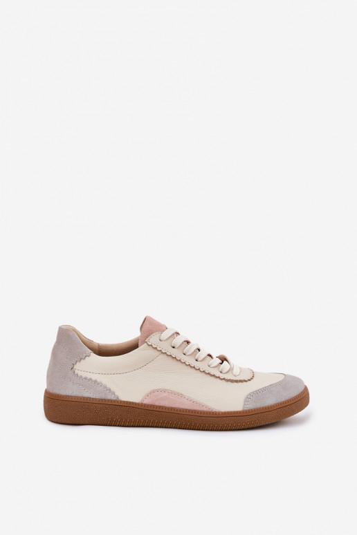 Pelle Scarpe modello sneakers Femminile Zazoo N1220 beige