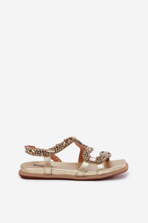 Sandali da donna Con decorazione con imitazione della pelle di serpente Eko Pelle Artiker 56C1362 colore dorato