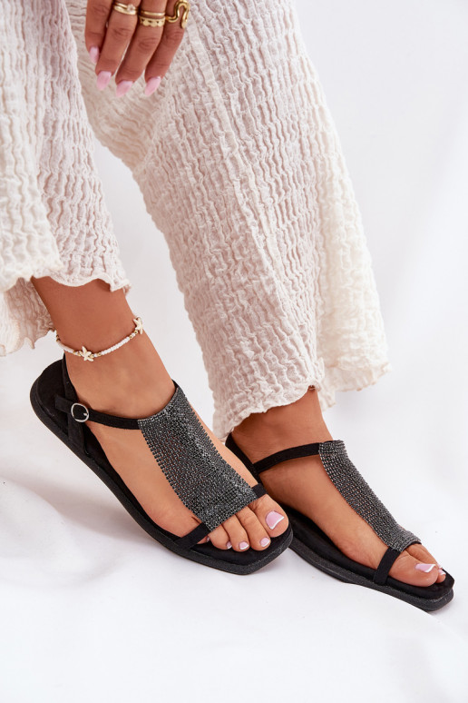 isoscele Stile elegante Sandali da donna con gli occhi lucenti Artiker 56C1370 colore nero