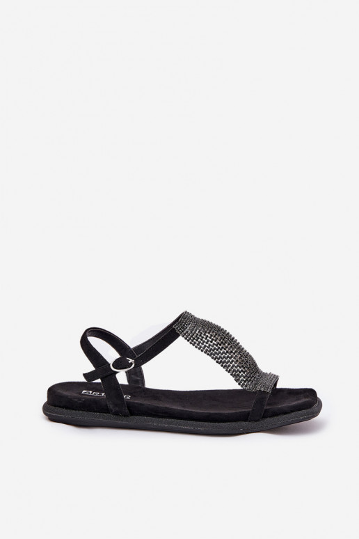 isoscele Stile elegante Sandali da donna con gli occhi lucenti Artiker 56C1370 colore nero