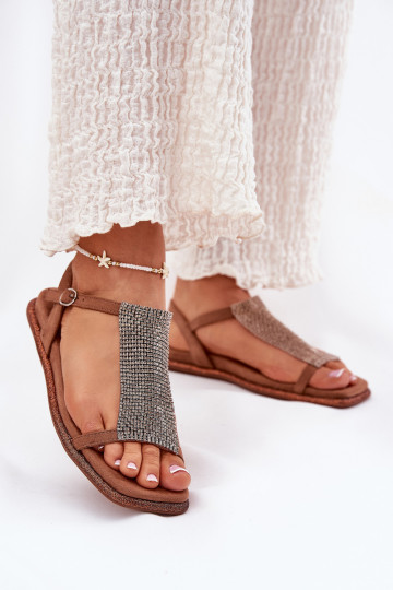 isoscele Stile elegante Sandali da donna con gli occhi lucenti Artiker 56C1365 colore marrone