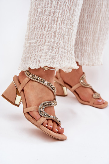 Sandali con tacco alto da donna con gli occhi lucenti Artiker 56C1374 beige 2