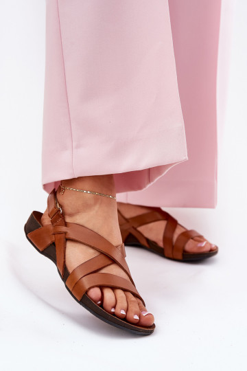 isoscele Sandali da donna Femminile Zazoo 40032 colore marrone