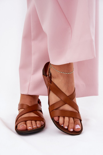 isoscele Sandali da donna Femminile Zazoo 40032 colore marrone 2