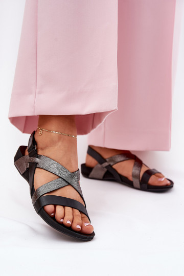 Sandali piatti Zazoo 40032 neri