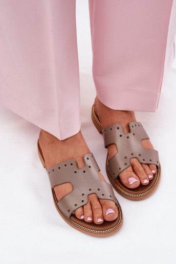 Zazoo 40326 Femminile Pantofole Con ritagli decorativi beige