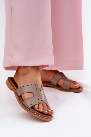 Zazoo 40326 Femminile Pantofole Con ritagli decorativi beige 2