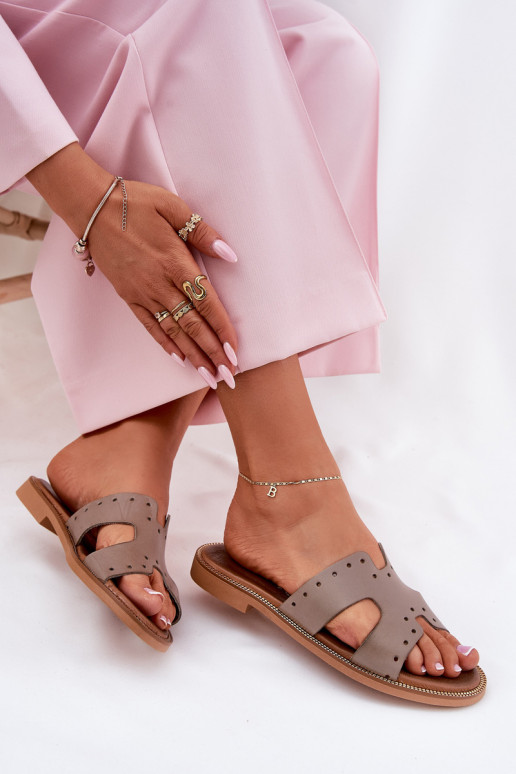 Zazoo 40326 Femminile Pantofole Con ritagli decorativi beige Zazoo 40326 Femminile Pantofole Con ritagli decorativi beige