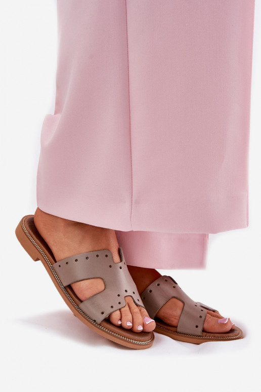 Zazoo 40326 Femminile Pantofole Con ritagli decorativi beige Zazoo 40326 Femminile Pantofole Con ritagli decorativi beige