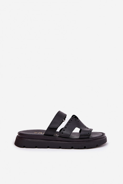 Pantofole da donnaAbilitatoturalnej Skóry con una piattaforma Zazoo 40440 colore nero Pantofole da donnaAbilitatoturalnej Skóry con una piattaforma Zazoo 40440 colore nero