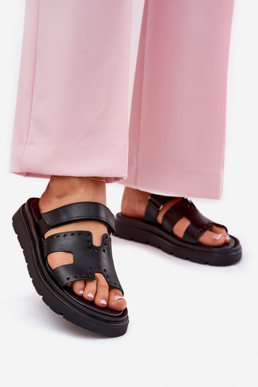 Pantofole da donnaAbilitatoturalnej Skóry con una piattaforma Zazoo 40440 colore nero Pantofole da donnaAbilitatoturalnej Skóry con una piattaforma Zazoo 40440 colore nero