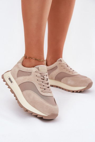 Scarpe sportive in camoscio con piattaforma Big Star RR274897 HI-POLY SYSTEM color sabbia