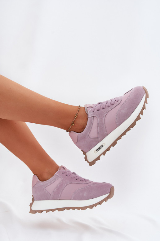 dalla pelle scamosciata Scarpe modello sneakers con una piattaforma Femminile Big Star RR274900 HI-POLY SYSTEM Colore viola dalla pelle scamosciata Scarpe modello sneakers con una piattaforma Femminile Big Star RR274900 HI-POLY SYSTEM Colore viola