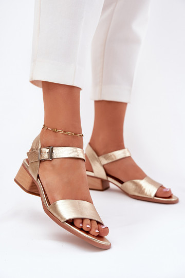 Sandali da donna con tacco Tai turiciejka N6802-25 oro