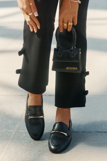 Pelle scarpe mocassini da donna Deveciejka K6809-01 colore nero 2