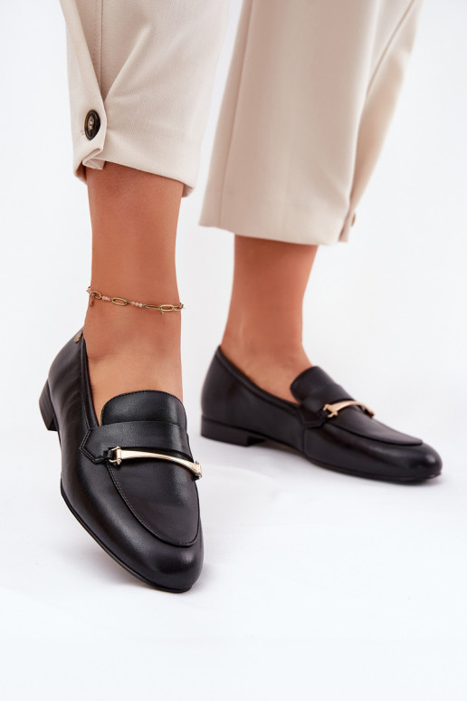 Pelle scarpe mocassini da donna Deveciejka K6809-01 colore nero Pelle scarpe mocassini da donna Deveciejka K6809-01 colore nero