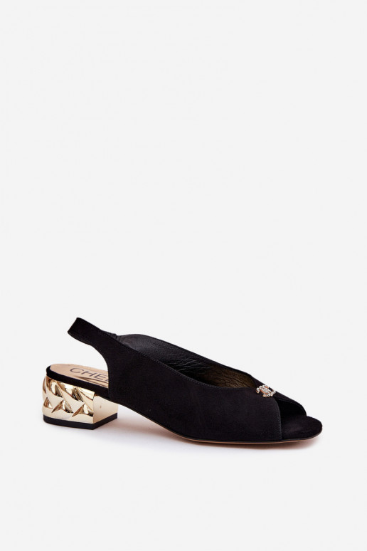 dalla pelle scamosciata Stile elegante Sandali da donna CheBello 4724 colore nero dalla pelle scamosciata Stile elegante Sandali da donna CheBello 4724 colore nero