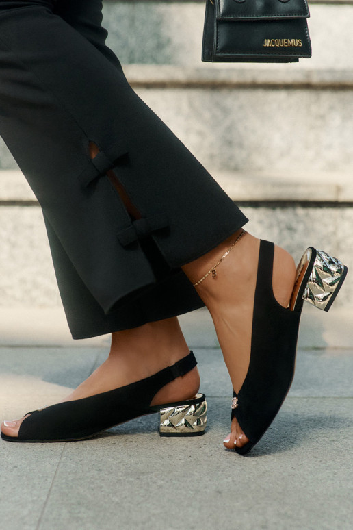 dalla pelle scamosciata Stile elegante Sandali da donna CheBello 4724 colore nero dalla pelle scamosciata Stile elegante Sandali da donna CheBello 4724 colore nero