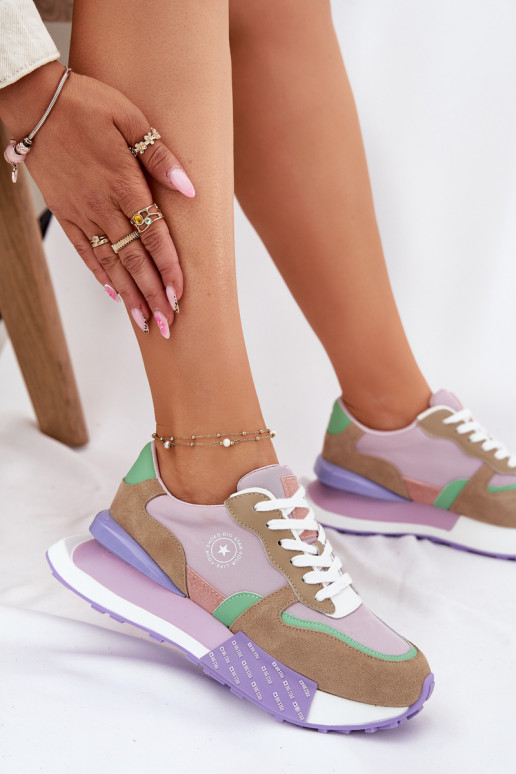 dalla pelle scamosciata Scarpe modello sneakers Femminile con una piattaforma Big Star RR274815 HI-POLY SYSTEM colore rosa dalla pelle scamosciata Scarpe modello sneakers Femminile con una piattaforma Big Star RR274815 HI-POLY SYSTEM colore rosa