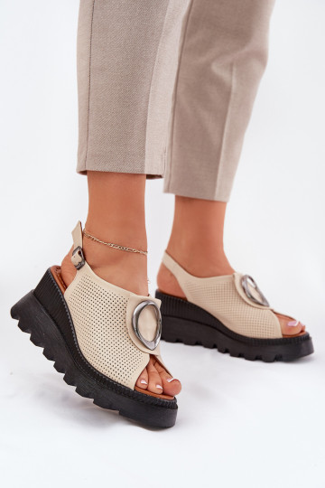 Sandali da donna con piattaforma e ornamenti Artiker 56C0111 sabbia 2