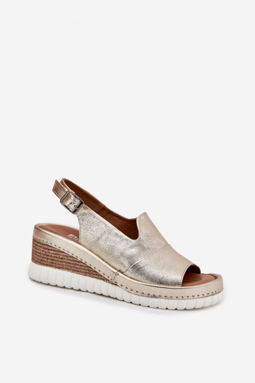 Sandali da donna Pelle Su un cuneo Artiker 56C0920 colore dorato