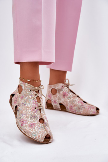 Elegantellato Pelle Stivali Deveciejka 03426-48 beige