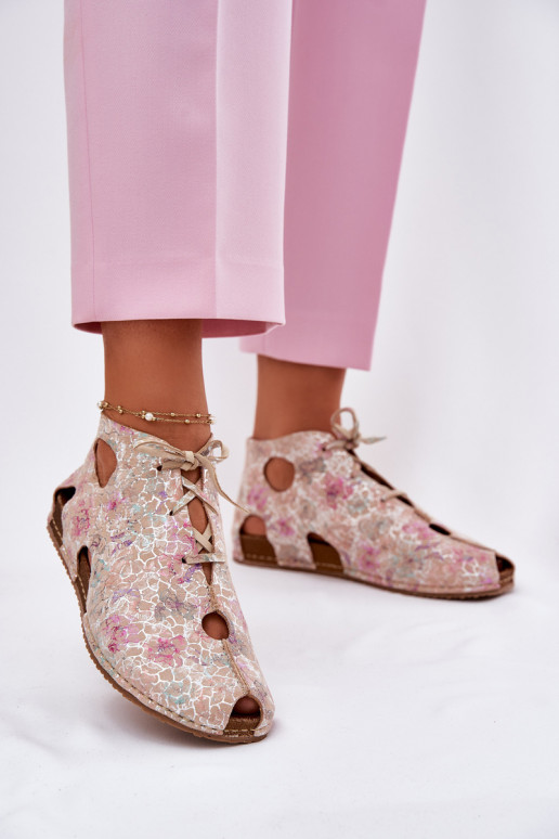 Elegantellato Pelle Stivali Deveciejka 03426-48 beige