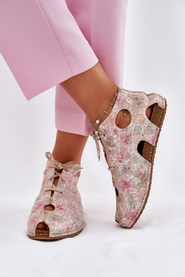 Elegantellato Pelle Stivali Deveciejka 03426-48 beige 2