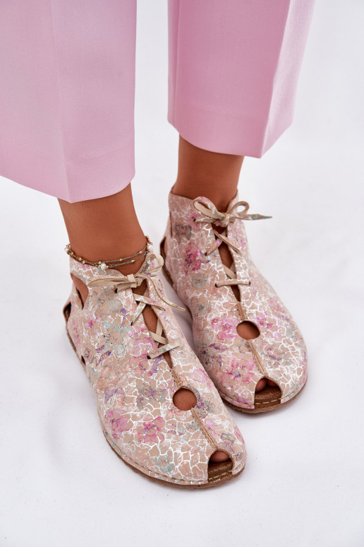 Elegantellato Pelle Stivali Deveciejka 03426-48 beige