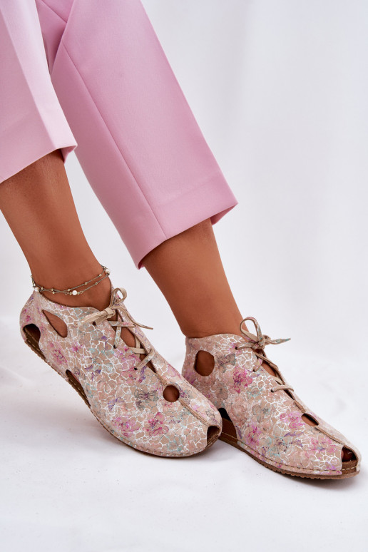 Elegantellato Pelle Stivali Deveciejka 03426-48 beige