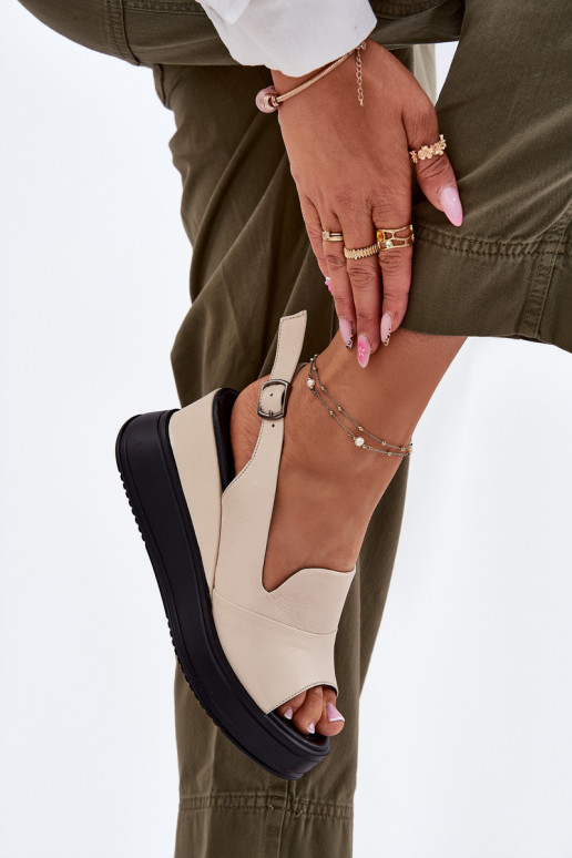 Pelle Femminile Sandali con plateau Artiker 54C0401 beige Pelle Femminile Sandali con plateau Artiker 54C0401 beige