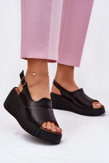 Sandali da donnaAbilitatoturalnej Skóry Su un cuneo Artiker 54C0791 colore nero