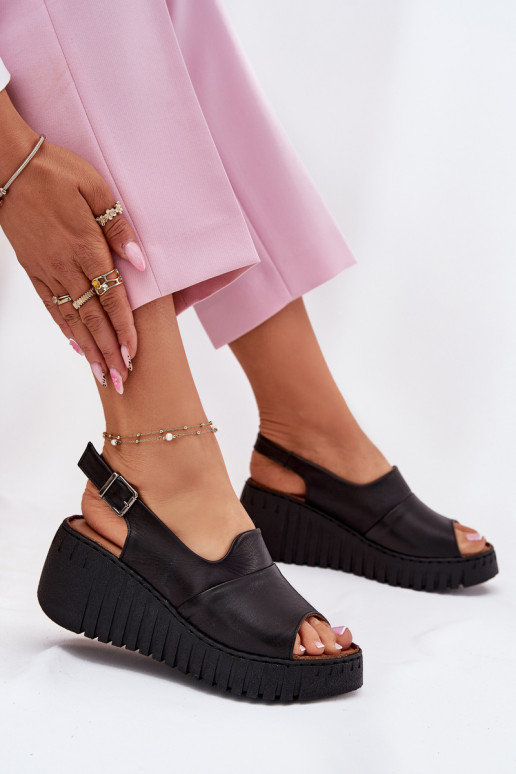 Sandali da donnaAbilitatoturalnej Skóry Su un cuneo Artiker 54C0791 colore nero Sandali da donnaAbilitatoturalnej Skóry Su un cuneo Artiker 54C0791 colore nero