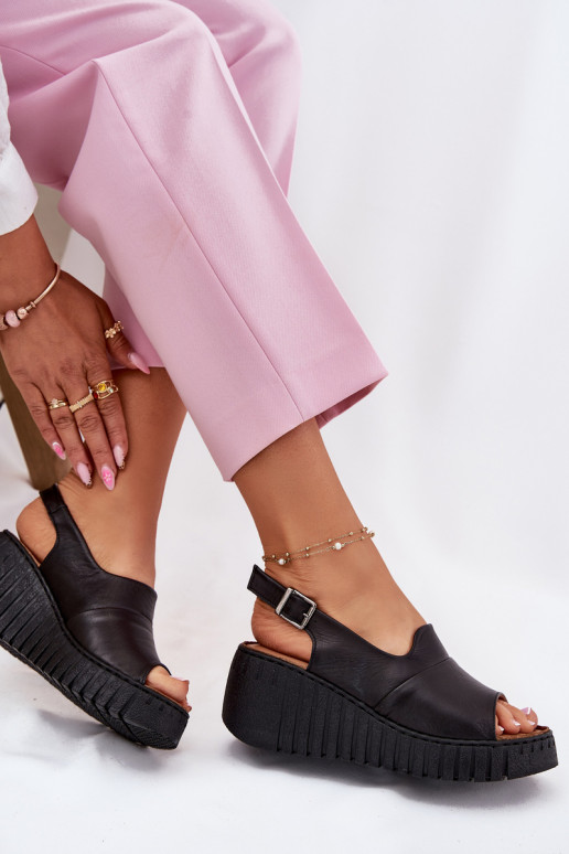 Sandali da donnaAbilitatoturalnej Skóry Su un cuneo Artiker 54C0791 colore nero Sandali da donnaAbilitatoturalnej Skóry Su un cuneo Artiker 54C0791 colore nero