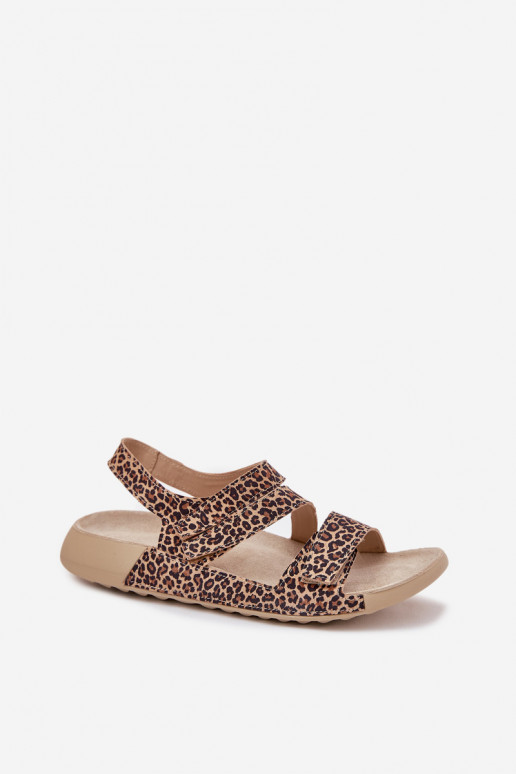 Sandali da donna Femminile Zazoo K1004 con motivi di pelliccia di leopardo