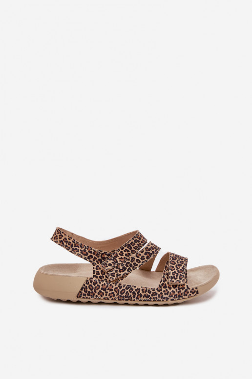 Sandali da donna Femminile Zazoo K1004 con motivi di pelliccia di leopardo
