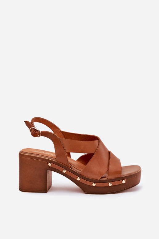 Sandali da donna con tacco Zazoo 1081 colore marrone Sandali da donna con tacco Zazoo 1081 colore marrone