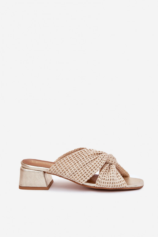 Pantofole da donna Klocke Deveciejka 06955-25 beige-colore dorato Pantofole da donna Klocke Deveciejka 06955-25 beige-colore dorato