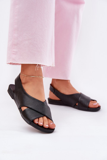 Zazoo 40407 sandali in pelle neri per donne