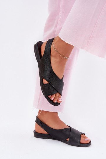 Zazoo 40407 sandali in pelle neri per donne 2