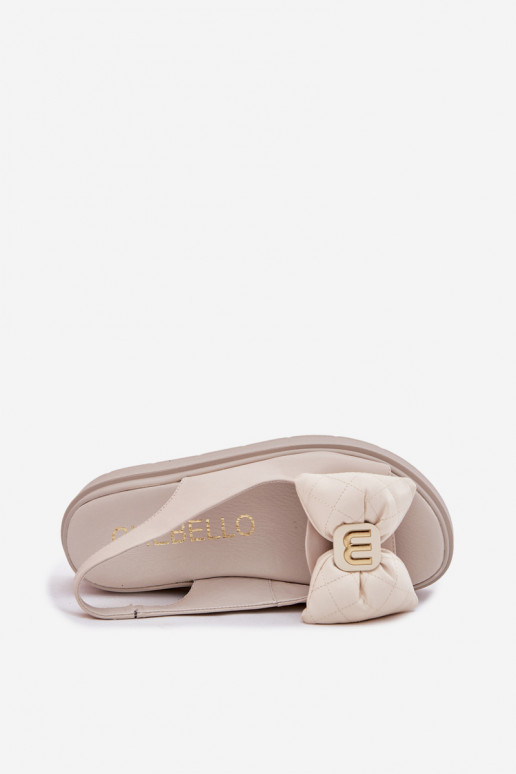 Sandali da donna Femminile con una piattaforma con nastri CheBello 4641 beige Sandali da donna Femminile con una piattaforma con nastri CheBello 4641 beige
