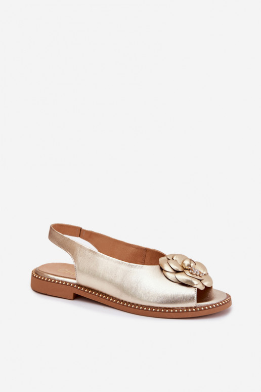 Pelle Sandali bassi con ornamenti CheBello 4642 colore dorato