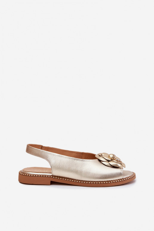 Pelle Sandali bassi con ornamenti CheBello 4642 colore dorato