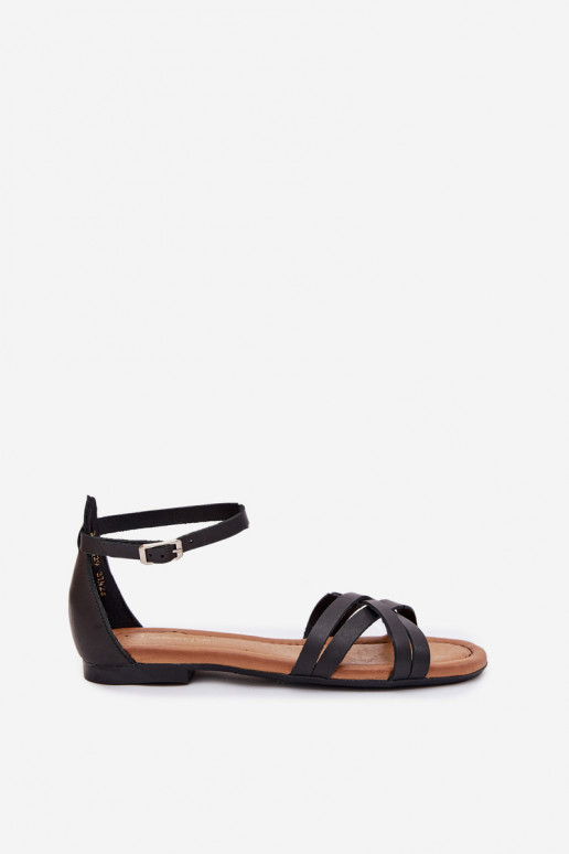 Sandali da donna Femminile con tacchi larghi Deveciejka 07029-01 colore nero