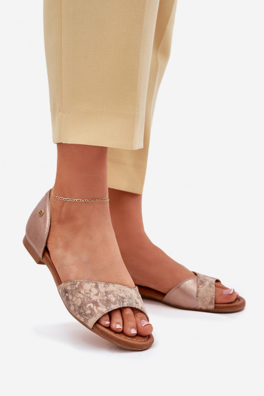 Sandali da donna Femminile con tacchi larghi Deveciejka 06947-25 colore dorato Sandali da donna Femminile con tacchi larghi Deveciejka 06947-25 colore dorato