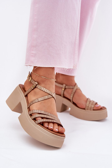 Sandali da donna Femminile Deveciejka 06990-25 colore dorato 2